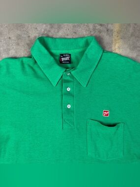 Vintage 7UP Shirt Polo Size XL Green 1990s Screen Stars Retro Soda Streetwear